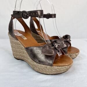 Paul Green Lily Espadrille Sandal Platform US 5.5 UK 3 Metallic Bronze Leather